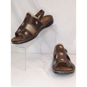 NWT Natural Soul by Naturalizer Chavaro Oxford Brown Leather Sandals Size 7.5